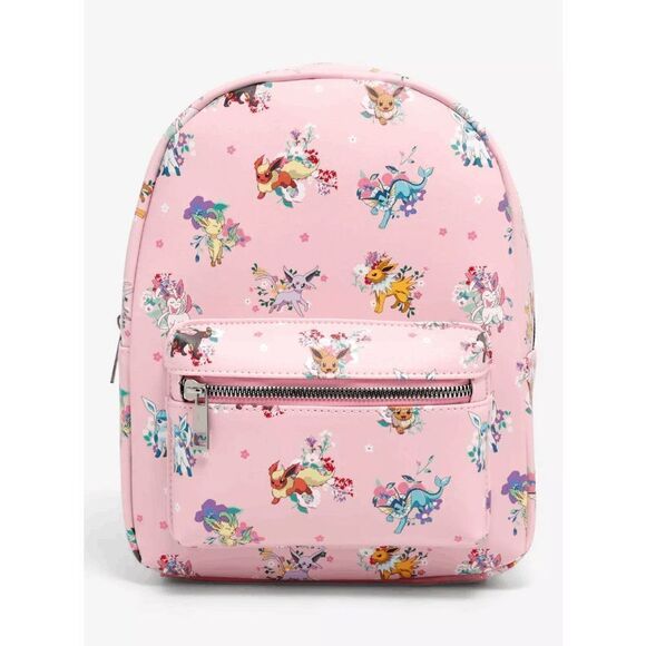 Bioworld Pokemon Eeveelution Pink Flowers Mini Backpack - Picture 1 of 5